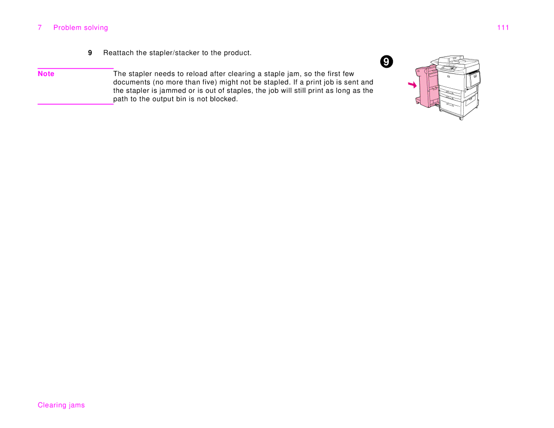 HP 9000Lmfp manual Problem solving 111 