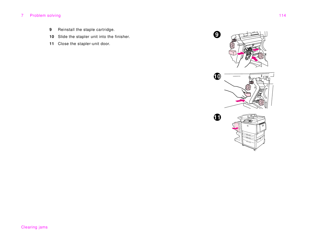 HP 9000Lmfp manual Clearing jams 