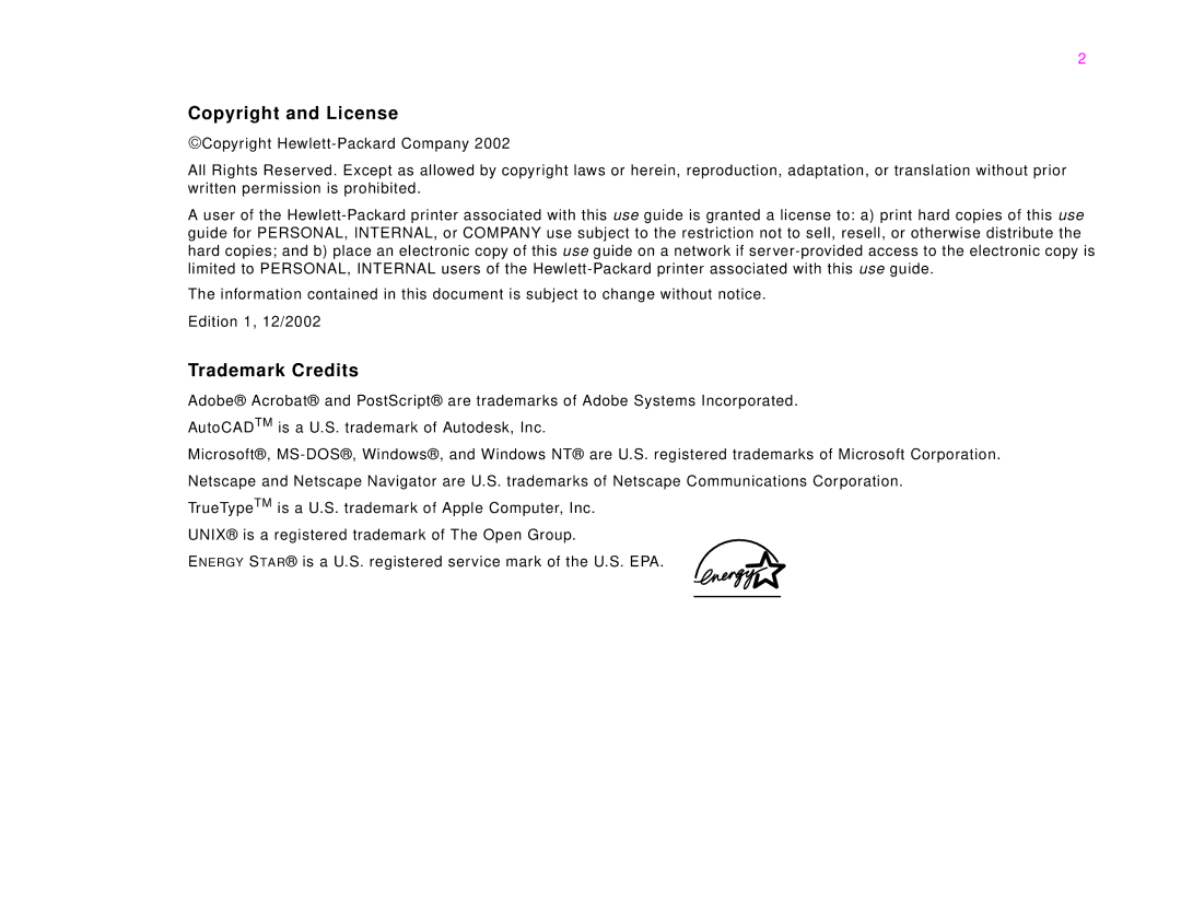 HP 9000Lmfp manual Copyright and License, Trademark Credits 