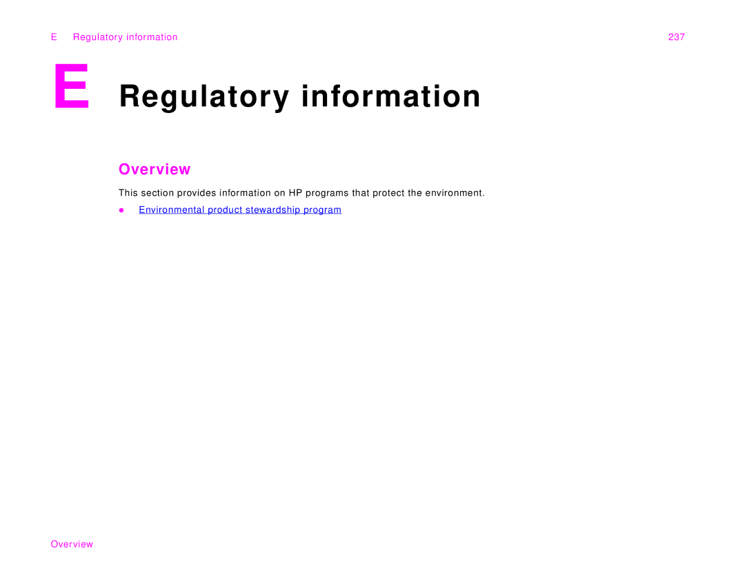 HP 9000Lmfp manual Regulatory information 237 