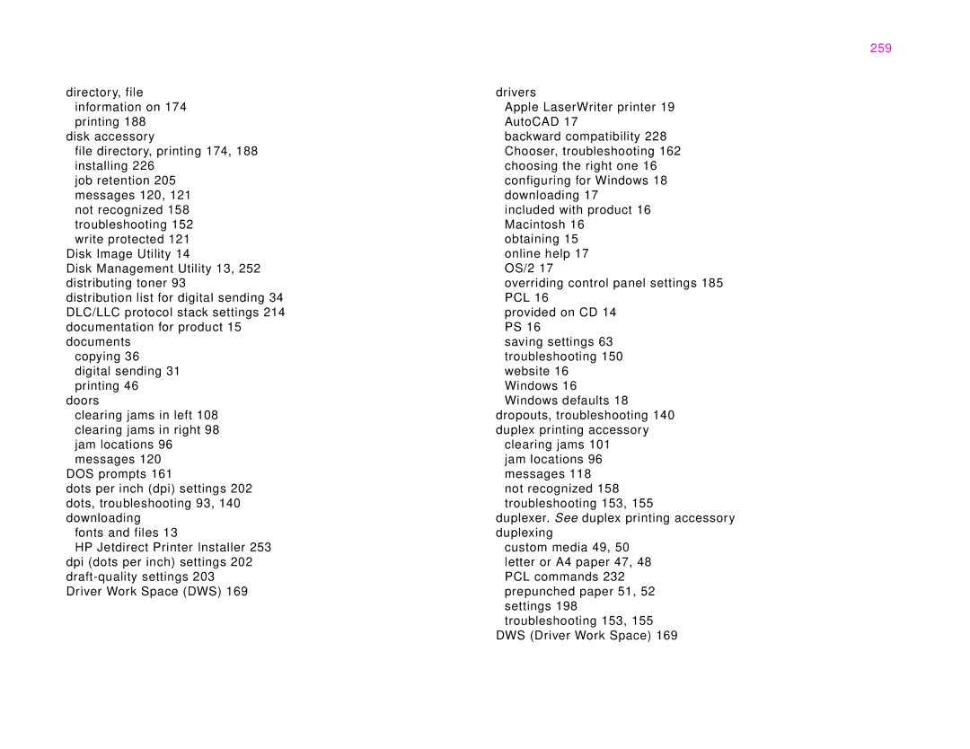 HP 9000Lmfp manual 259 