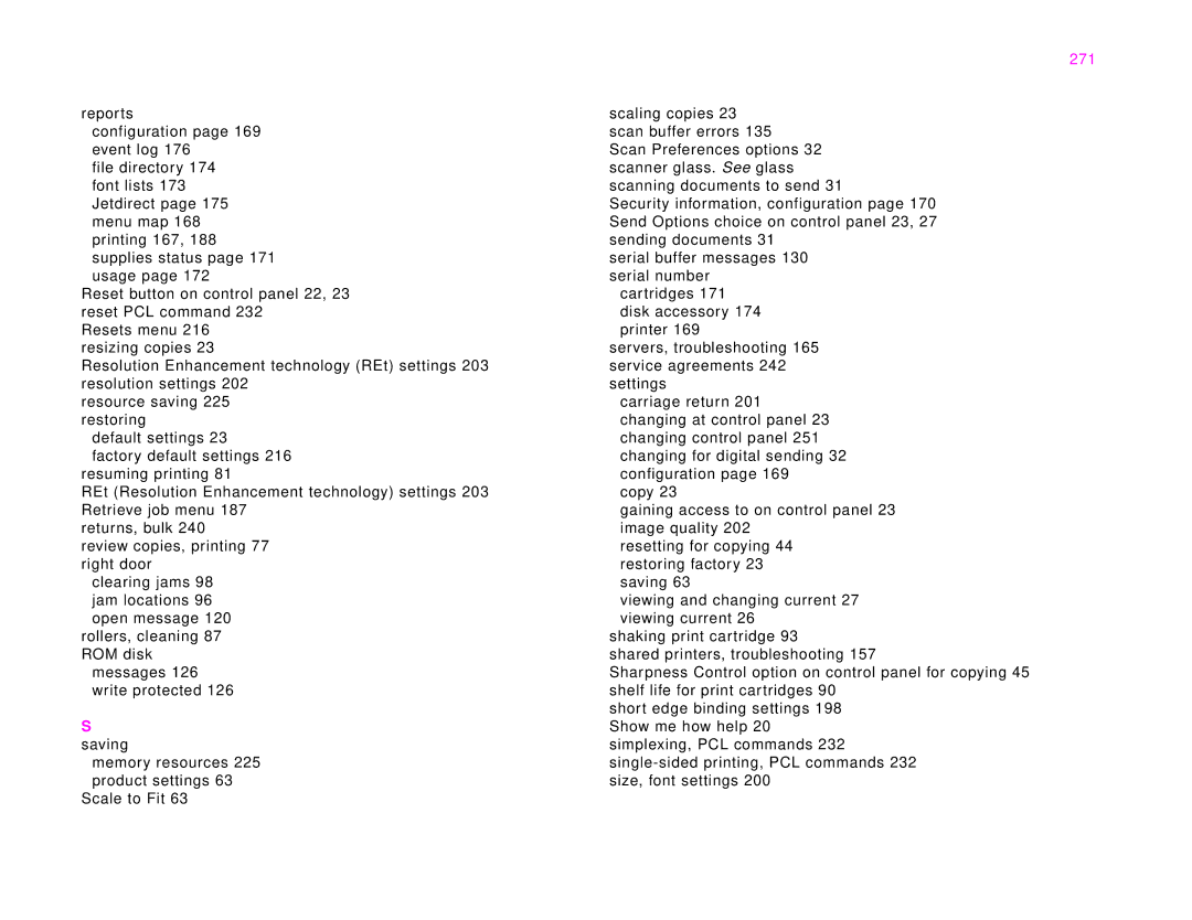 HP 9000Lmfp manual 271, Saving 