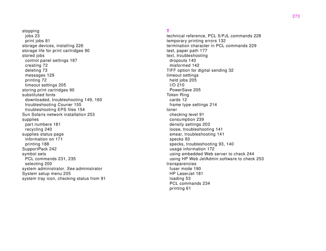 HP 9000Lmfp manual 273 