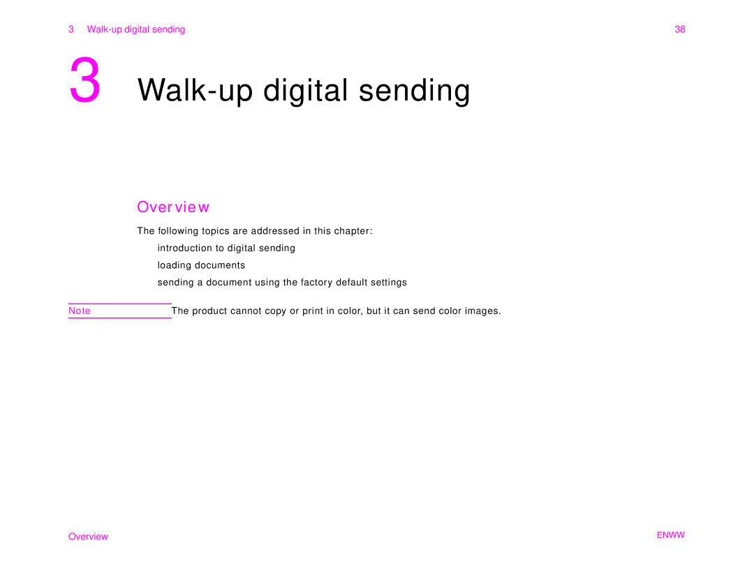 HP 9000MFC manual Walk-up digital sending 