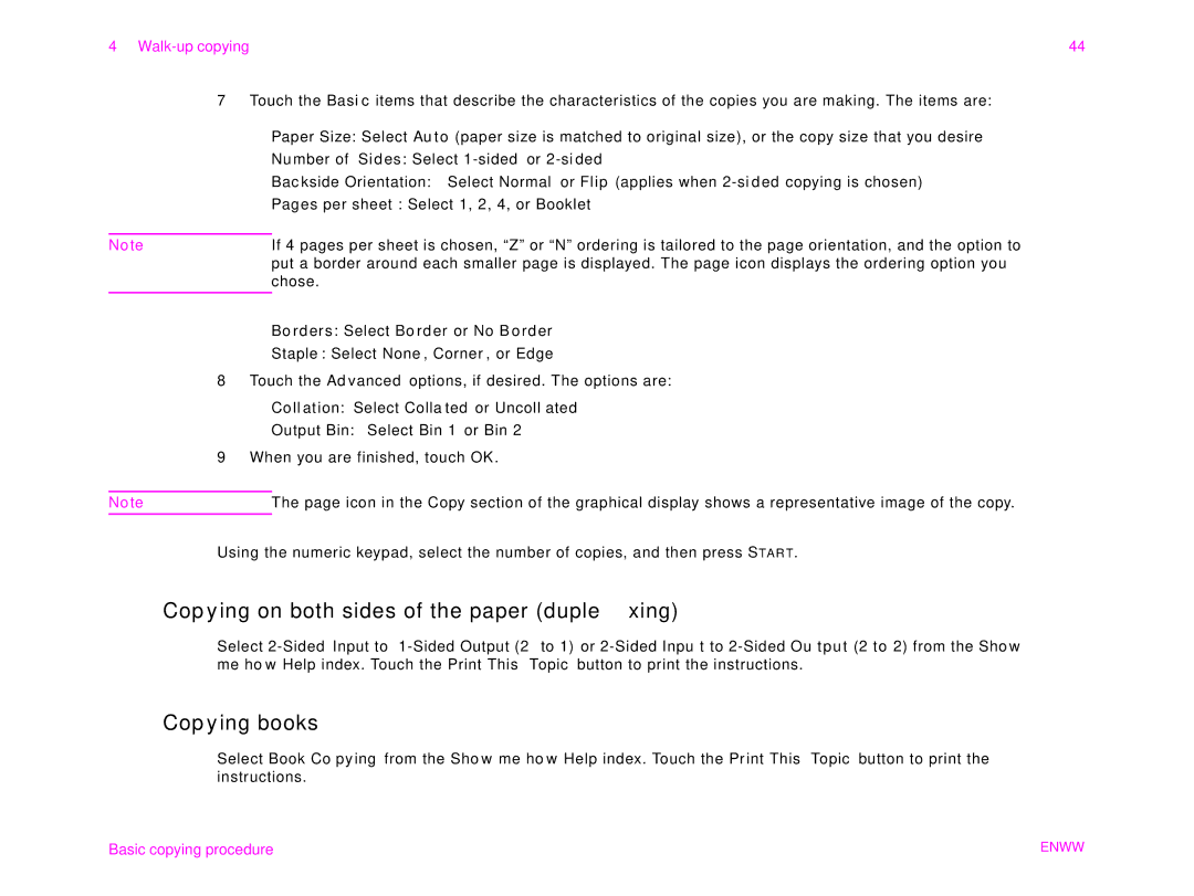 HP 9000MFC manual Copying on both sides of the paper duplexing, Copying books 