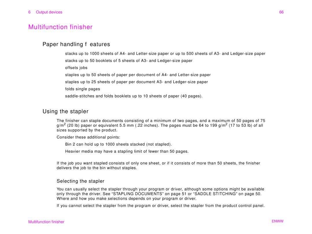 HP 9000MFC manual Multifunction finisher 