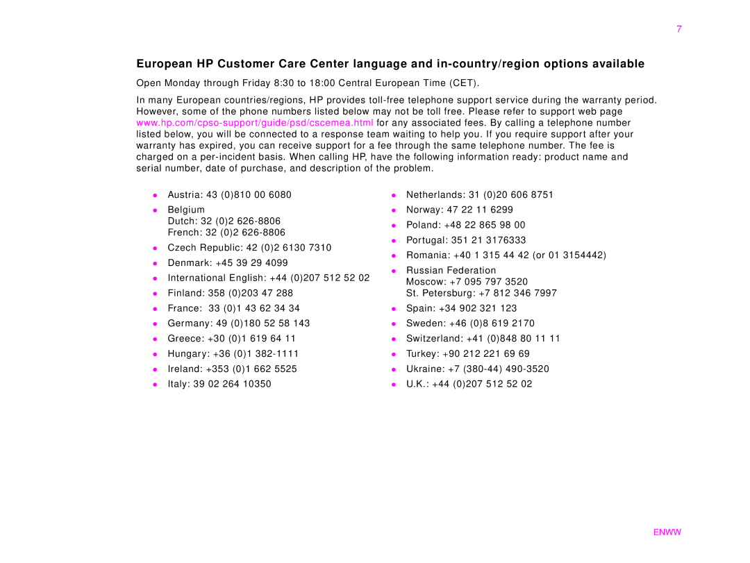 HP 9000MFC manual Enww 