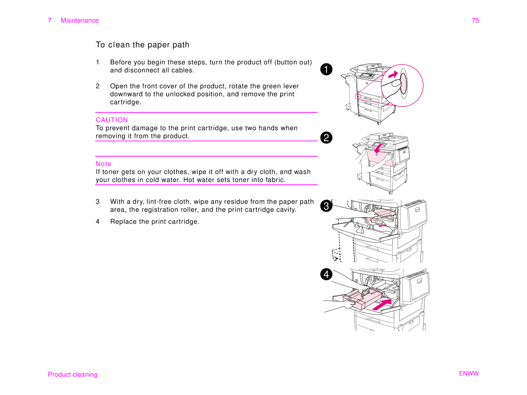 HP 9000MFC manual To clean the paper path 