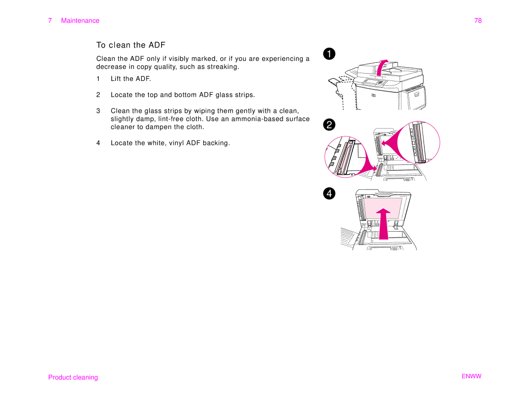 HP 9000MFC manual To clean the ADF 