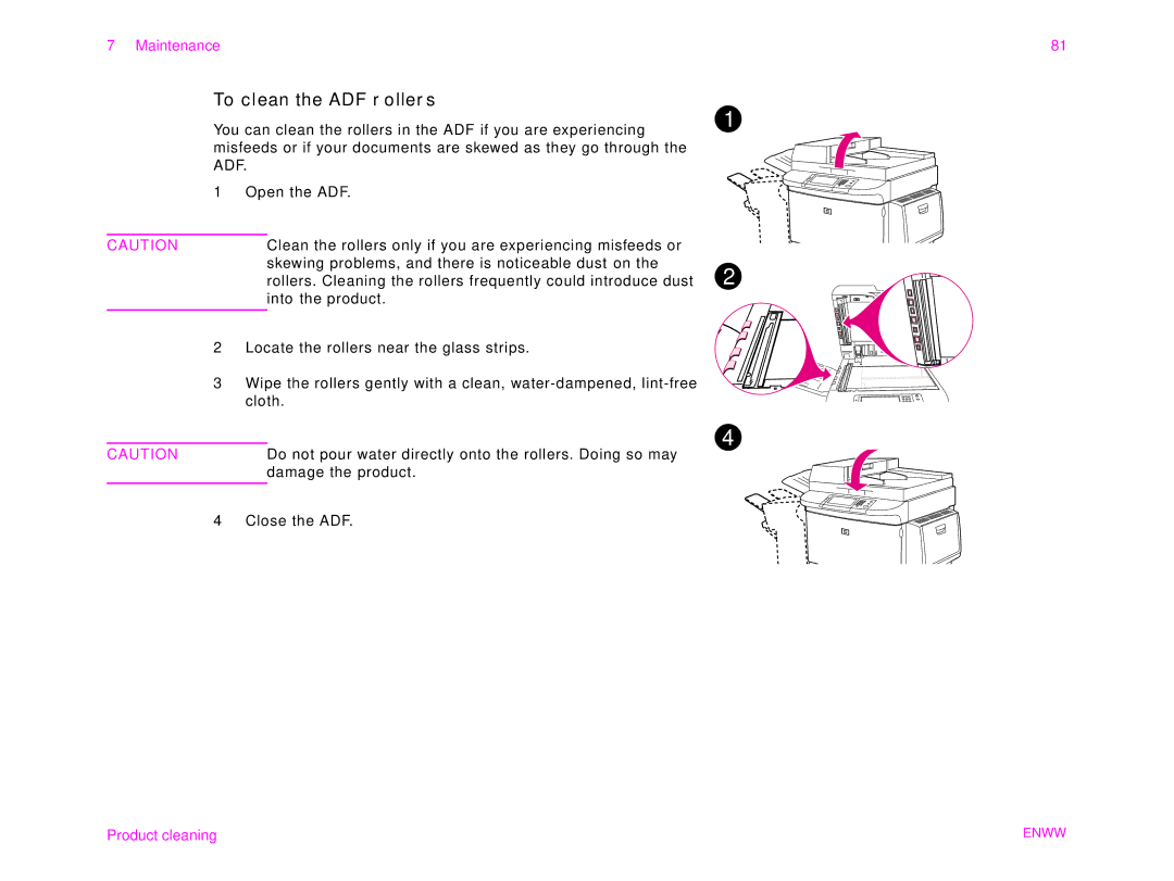 HP 9000MFC manual To clean the ADF rollers 