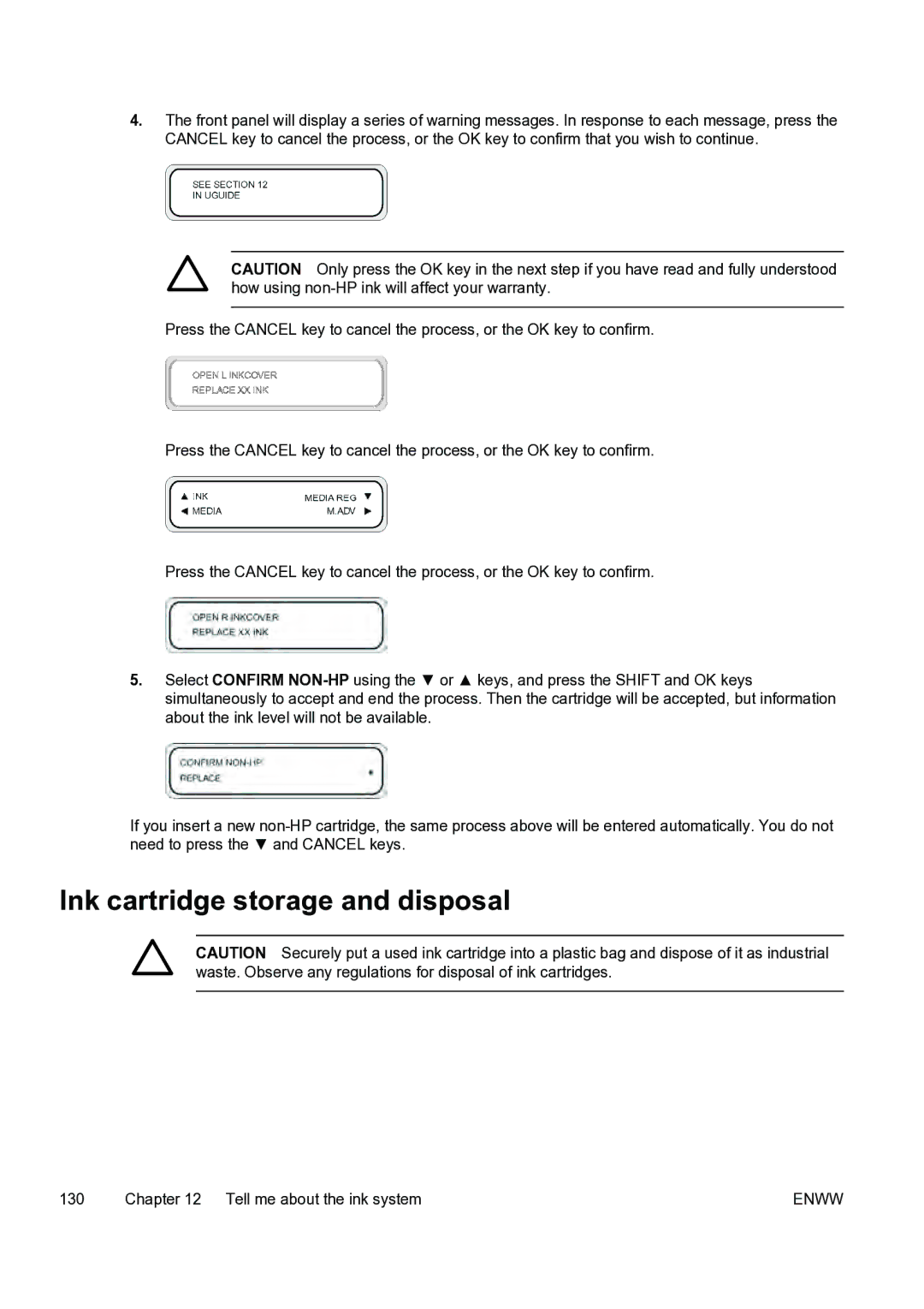 HP 9000s manual Ink cartridge storage and disposal 