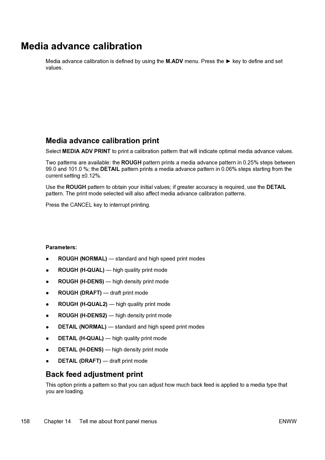 HP 9000s manual Media advance calibration print 