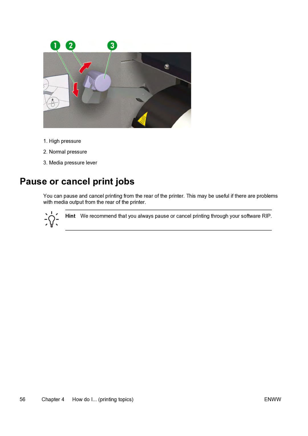 HP 9000s manual Pause or cancel print jobs 