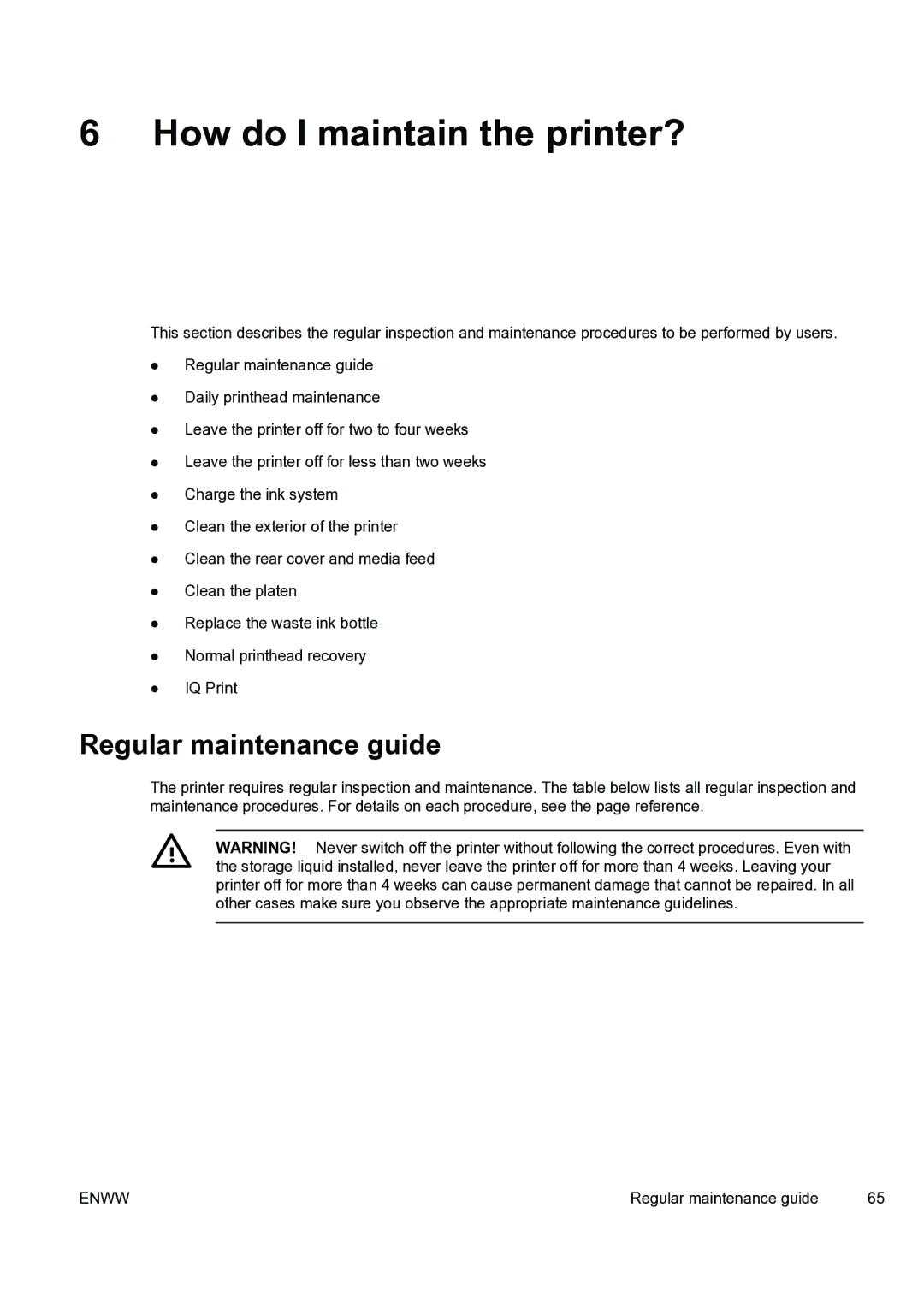 HP 9000s manual How do I maintain the printer?, Regular maintenance guide 