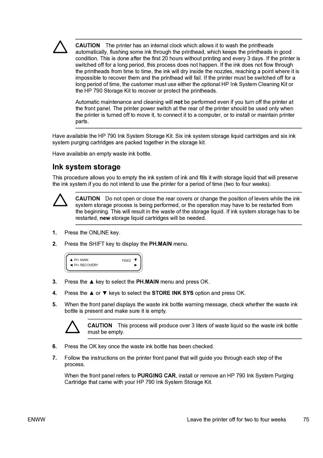 HP 9000s manual Ink system storage 