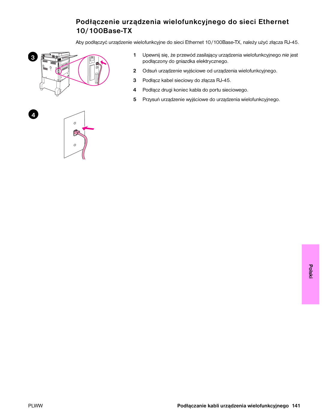 HP 9050MFP, 9040MFP manual Podłączony do gniazdka elektrycznego 