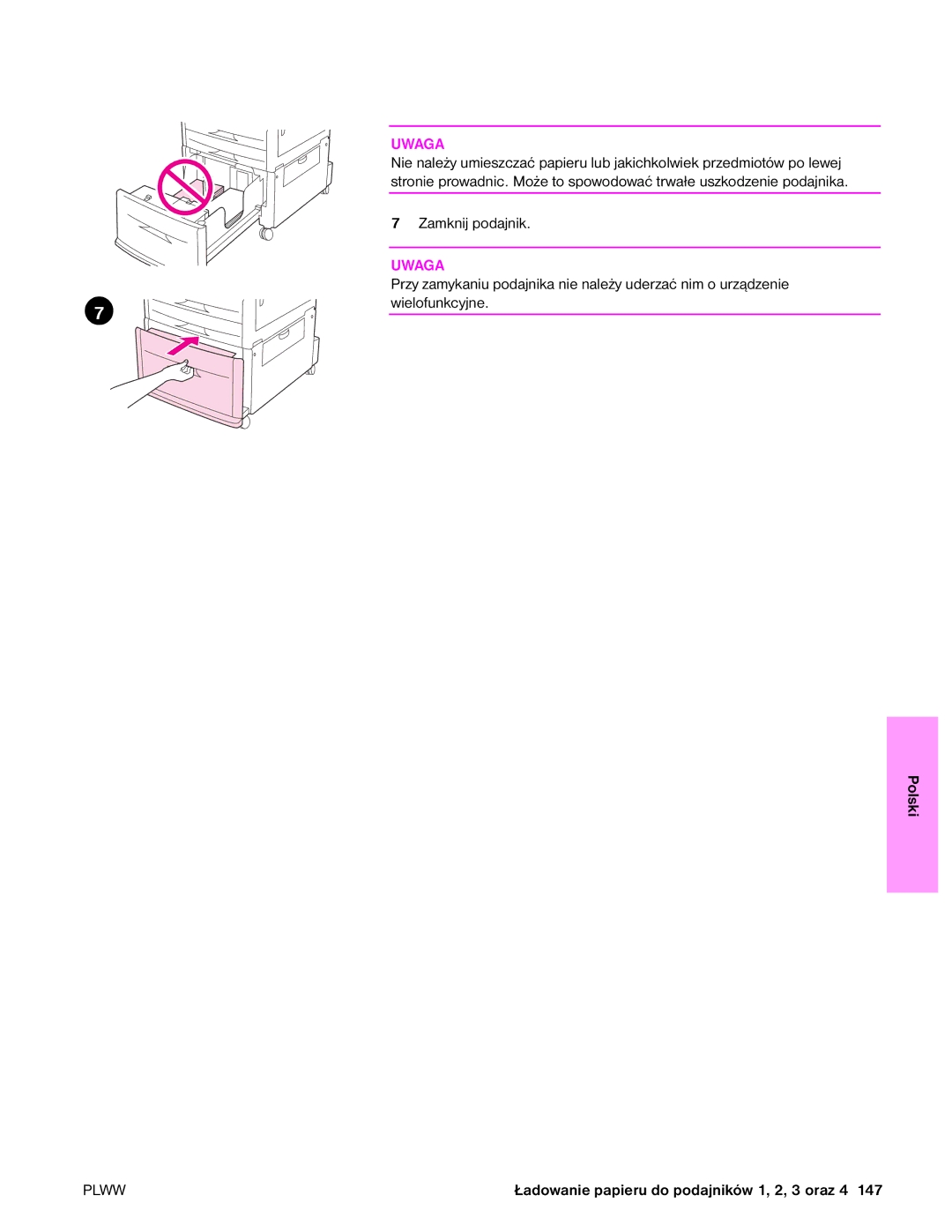 HP 9050MFP, 9040MFP manual Zamknij podajnik 