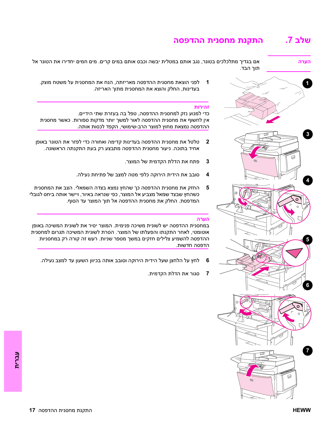 HP 9040MFP, 9050MFP manual הספדהה תינסחמ תנקתה, תוריהז 