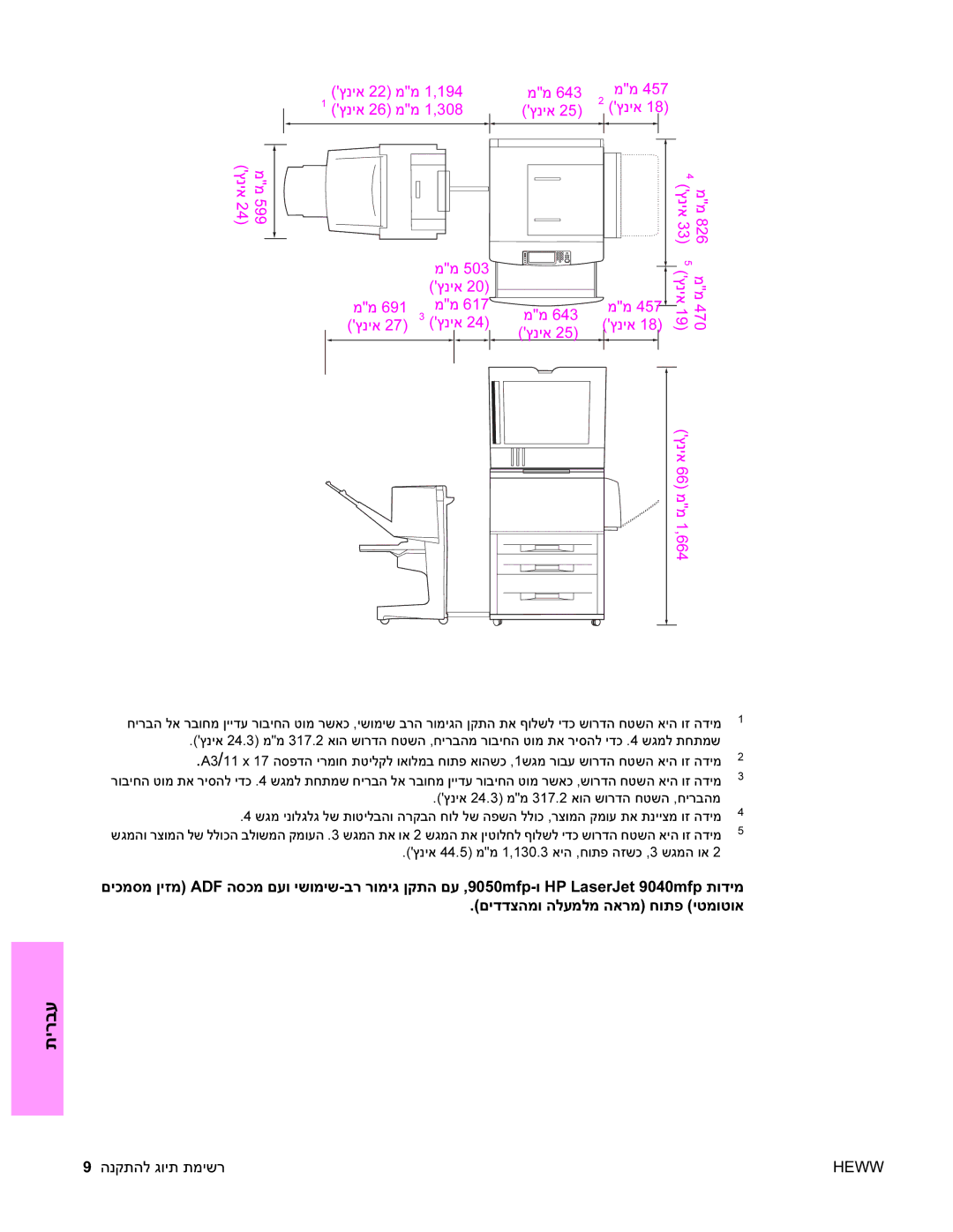 HP 9040MFP, 9050MFP manual הנקתהל גוית תמישר 