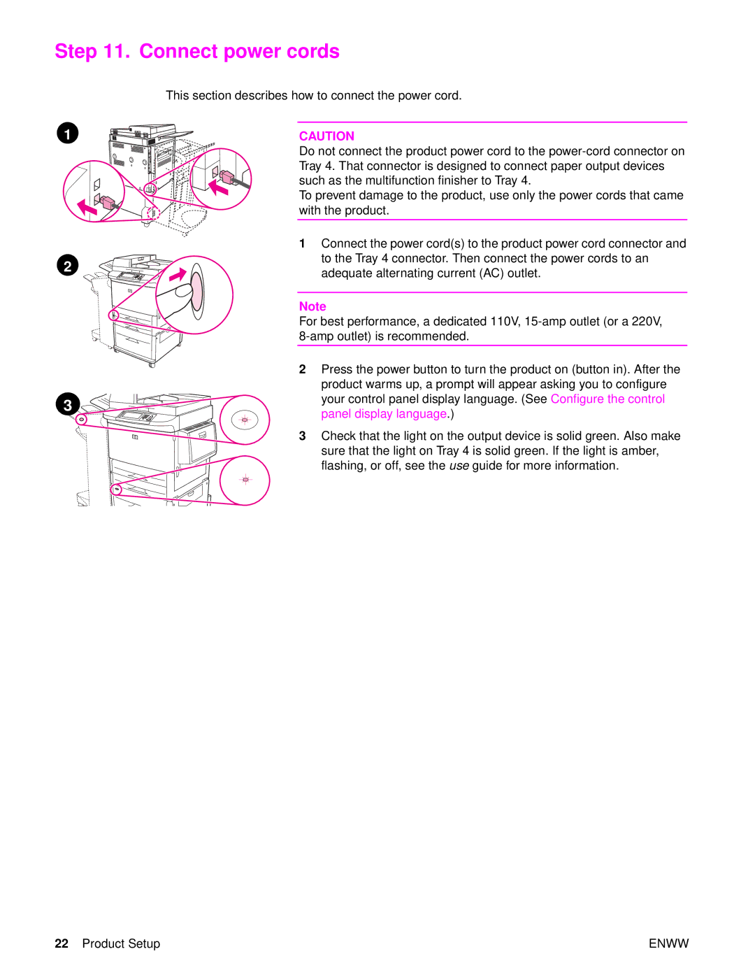 HP 9040MFP, 9050MFP manual Connect power cords 