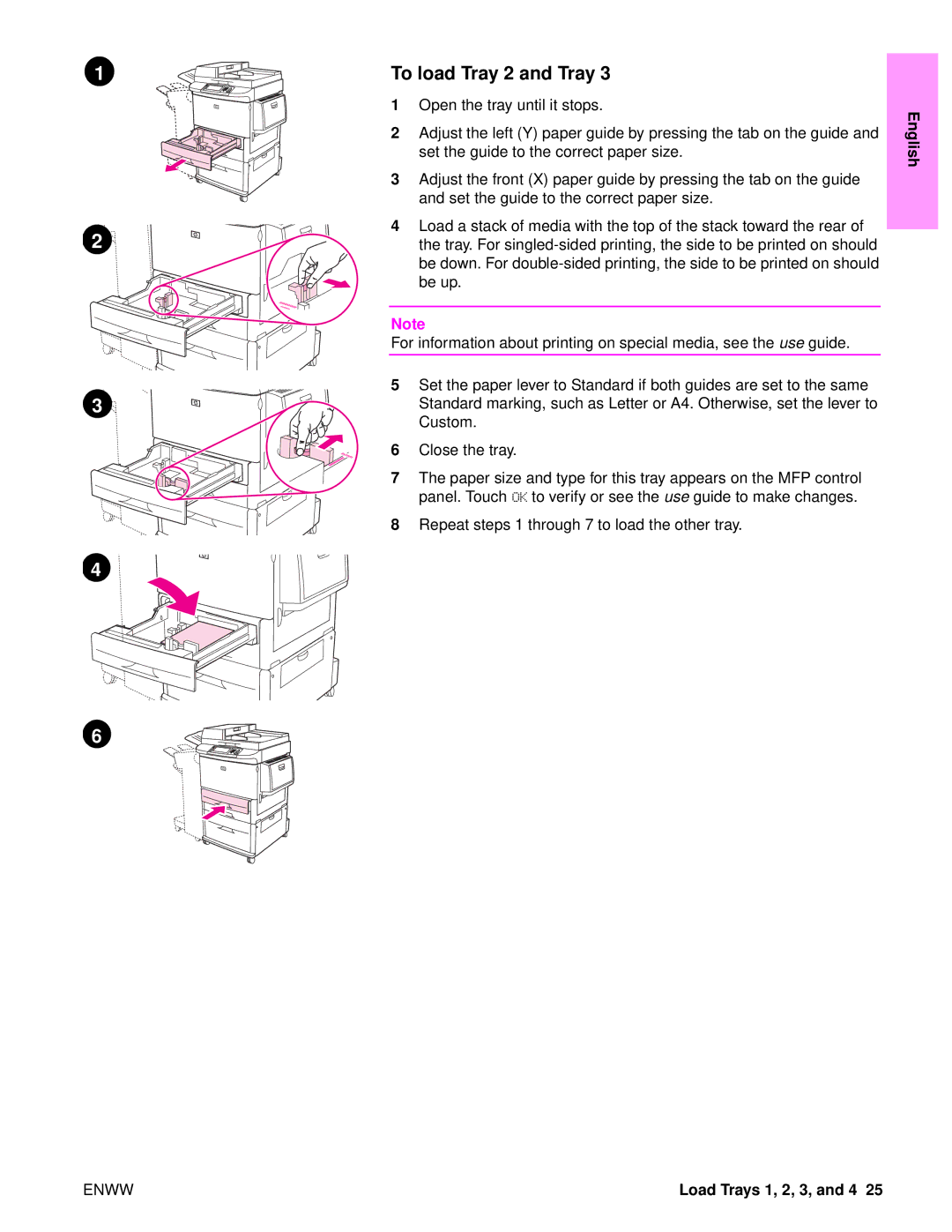 HP 9050MFP, 9040MFP manual To load Tray 2 and Tray 