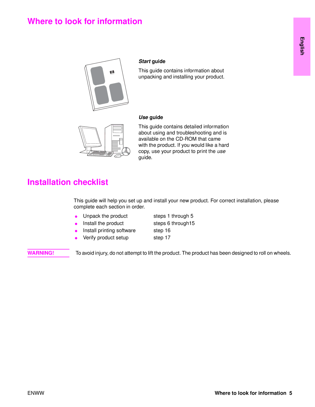 HP 9050MFP, 9040MFP manual Where to look for information, Installation checklist 