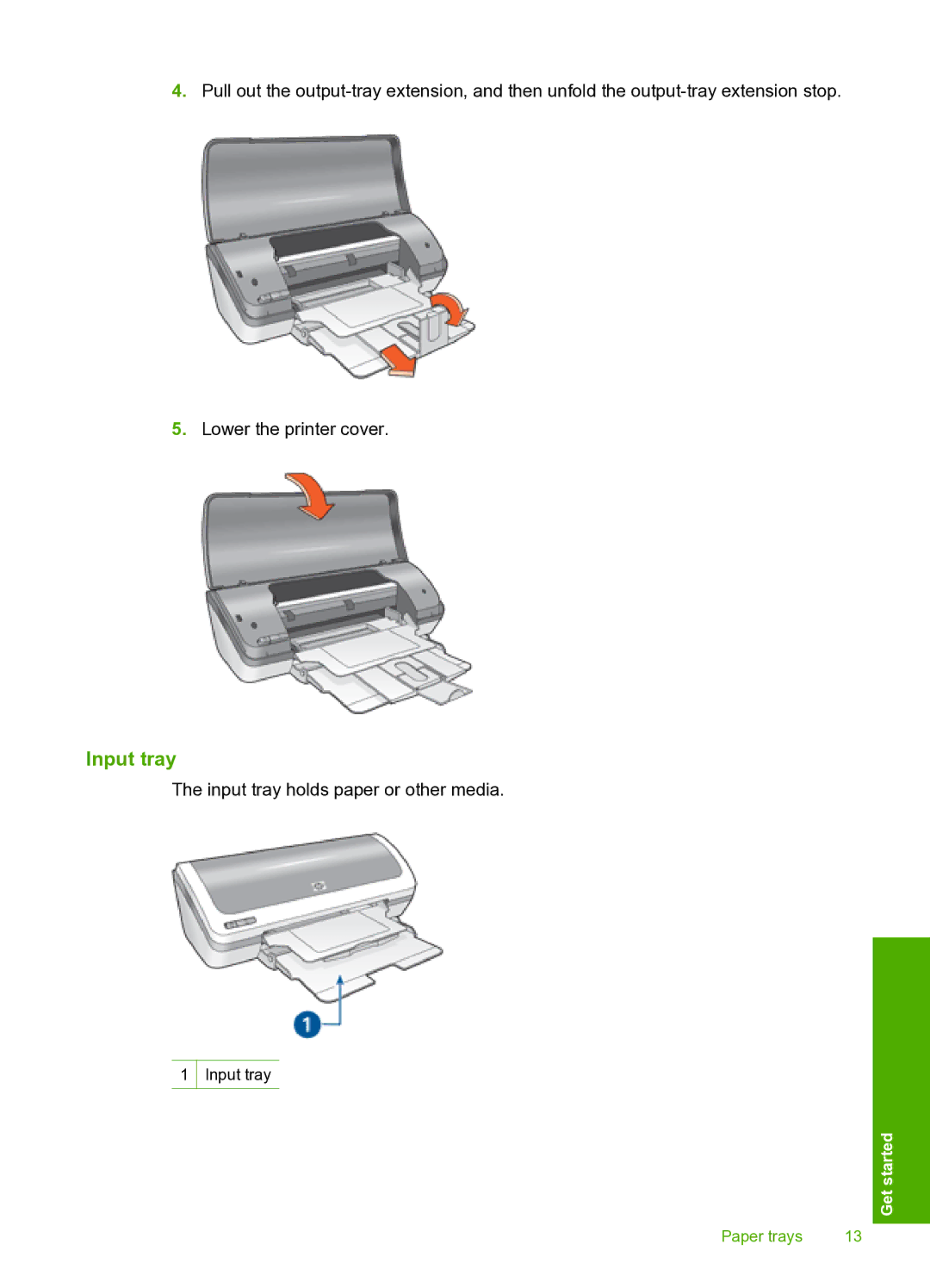 HP 910 manual Input tray 