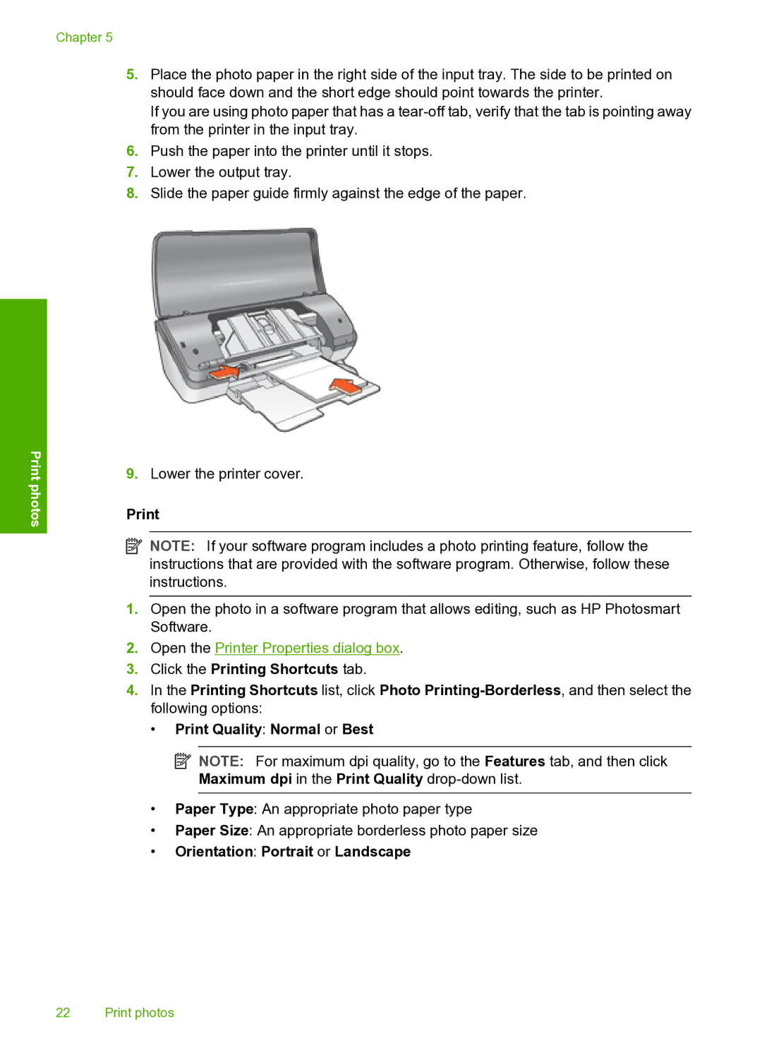 HP 910 manual Print, Orientation Portrait or Landscape 