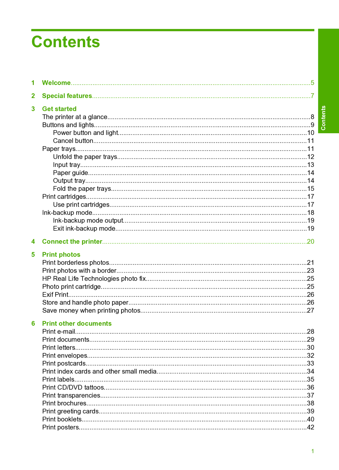 HP 910 manual Contents 