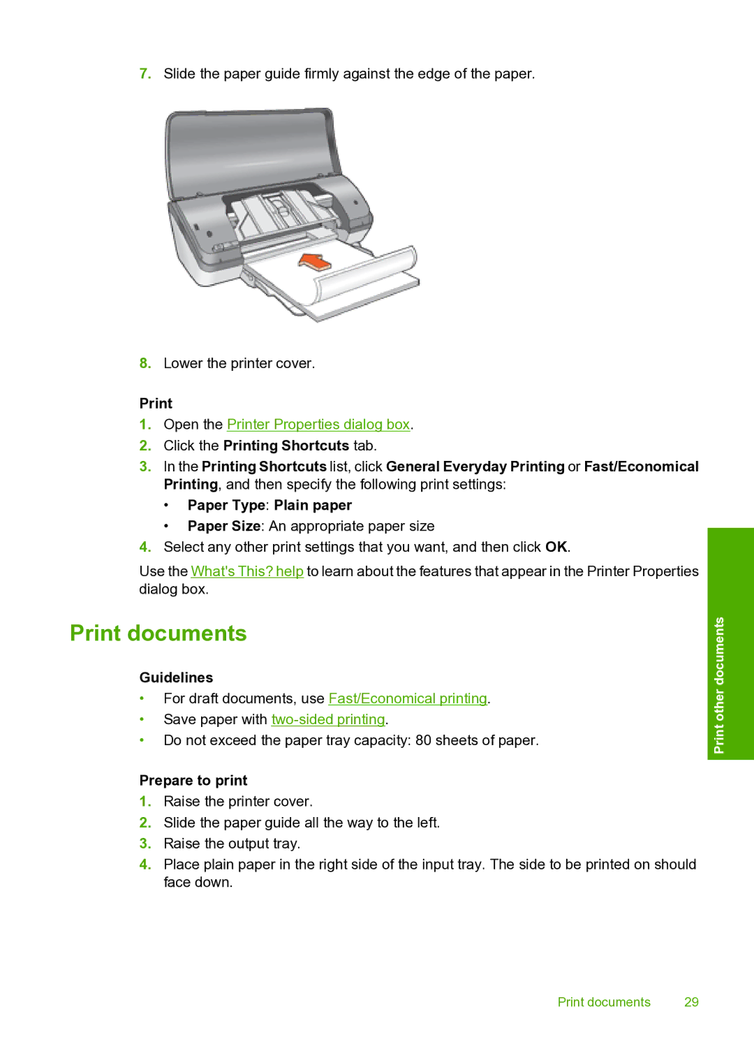 HP 910 manual Print documents 