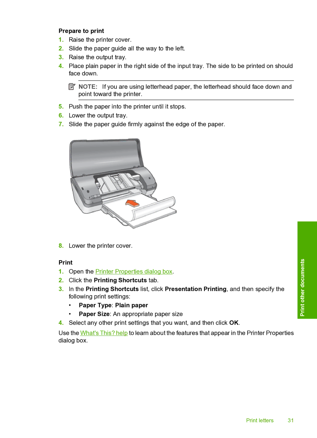 HP 910 manual Print letters 