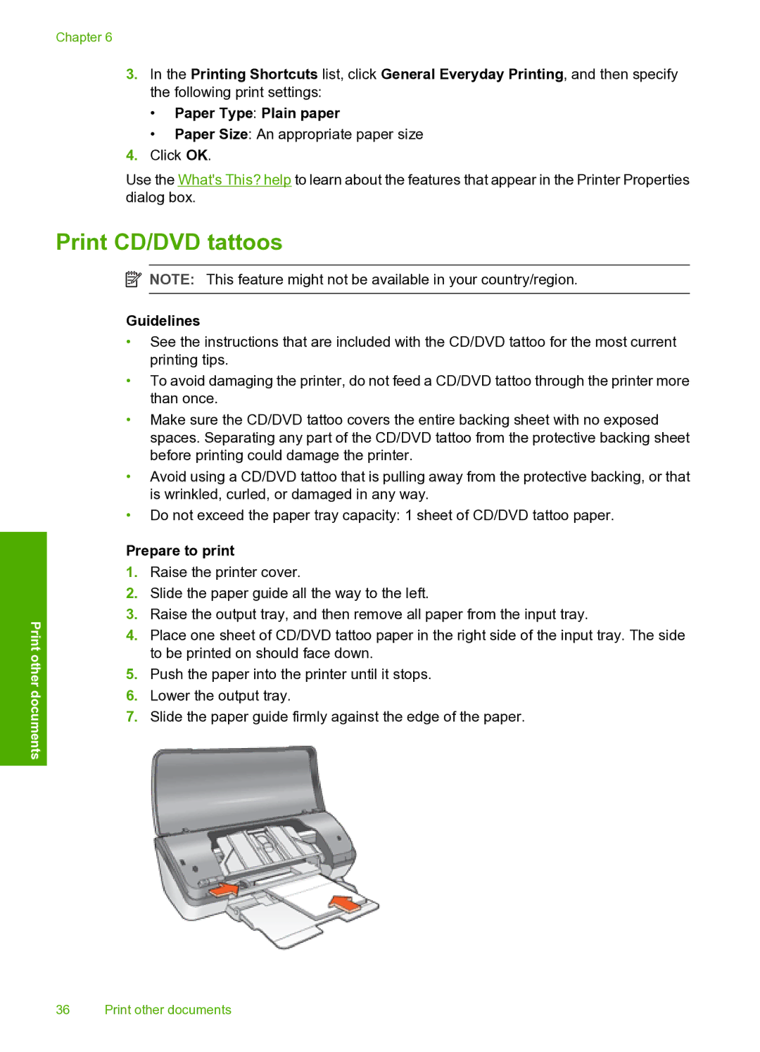 HP 910 manual Print CD/DVD tattoos 