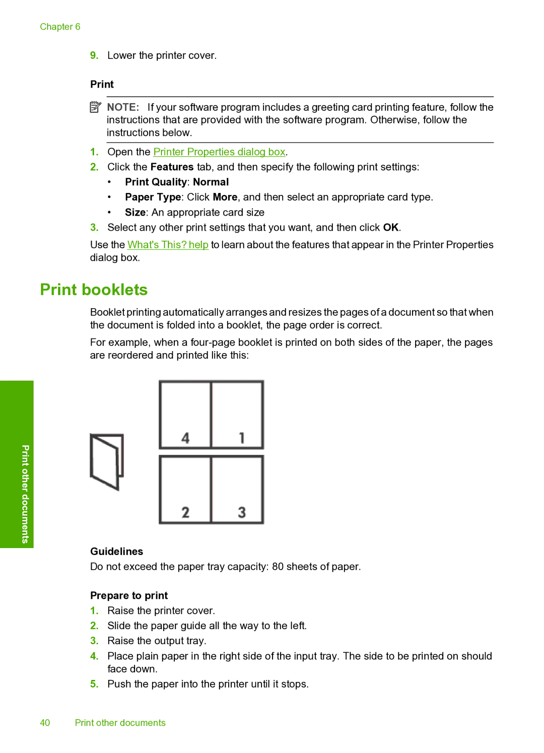 HP 910 manual Print booklets, Print Quality Normal 