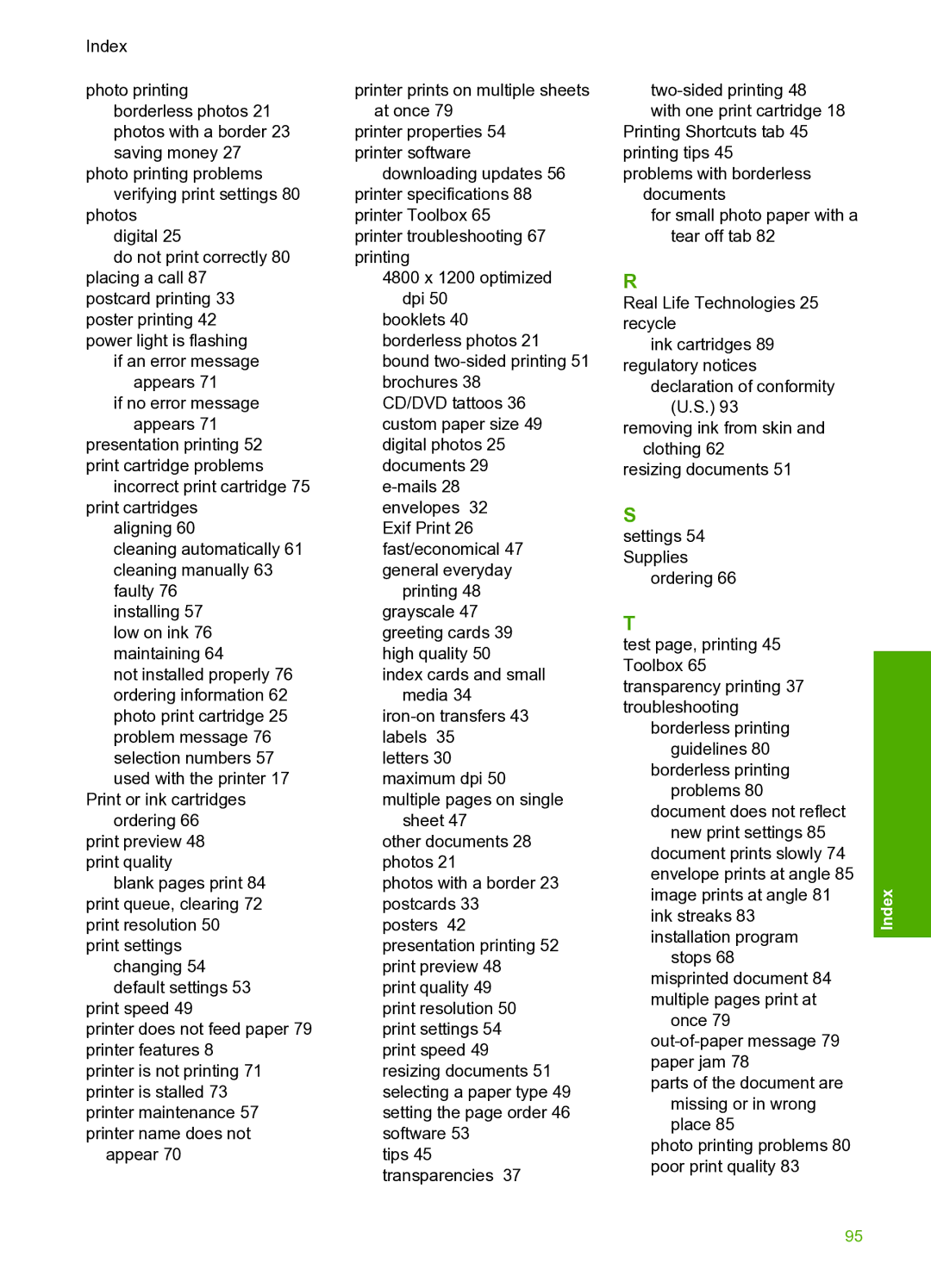 HP 910 manual Index 