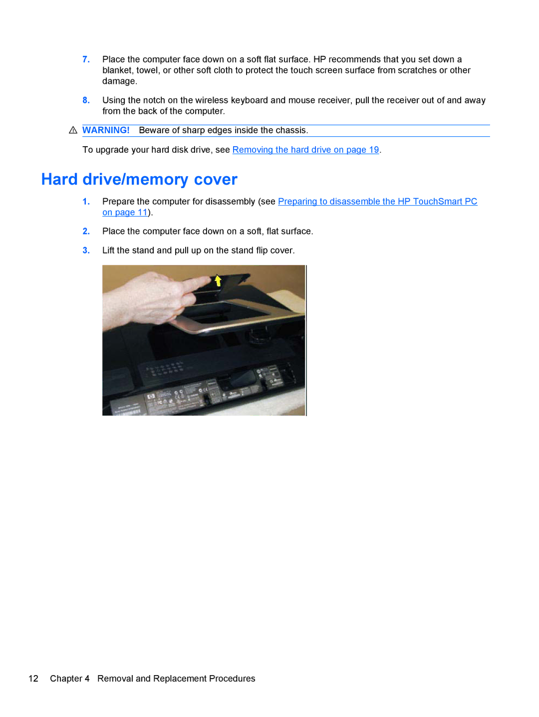 HP 9100 manual Hard drive/memory cover 