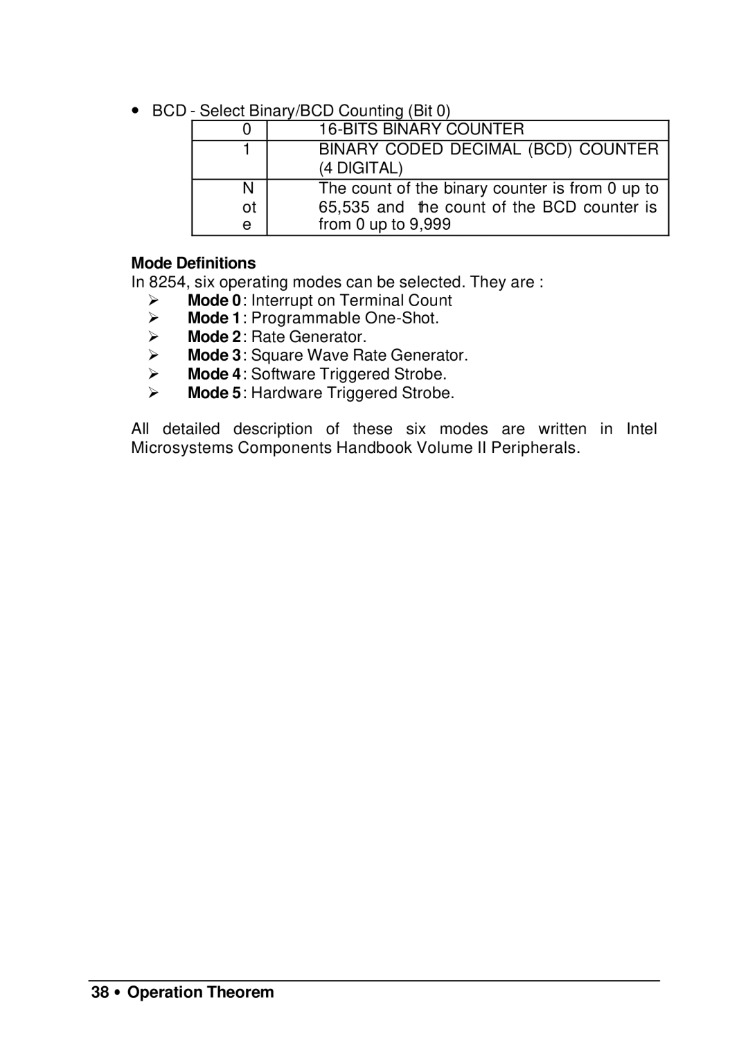 HP 9112 manual Mode Definitions, 38 ∙ Operation Theorem 