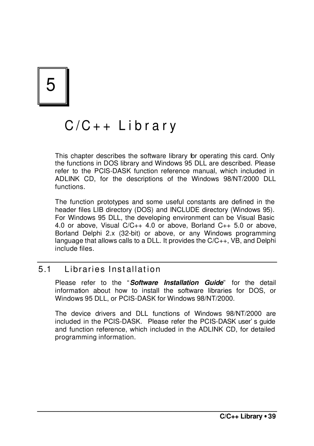 HP 9112 manual + + L i b r a r y, Libraries Installation, ++ Library ∙ 