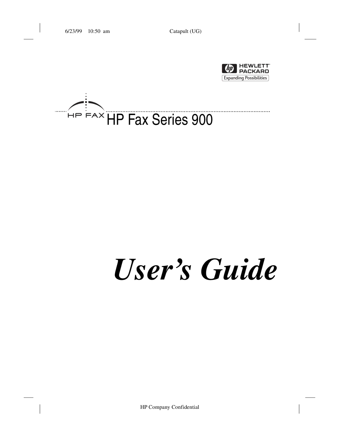 HP 920 Fax manual User’s Guide 