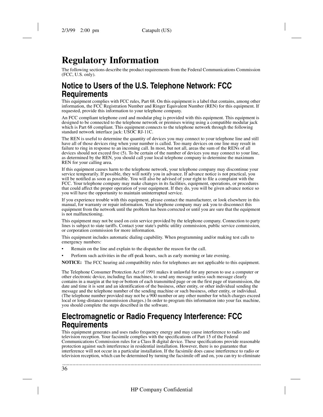 HP 920 Fax manual Regulatory Information 