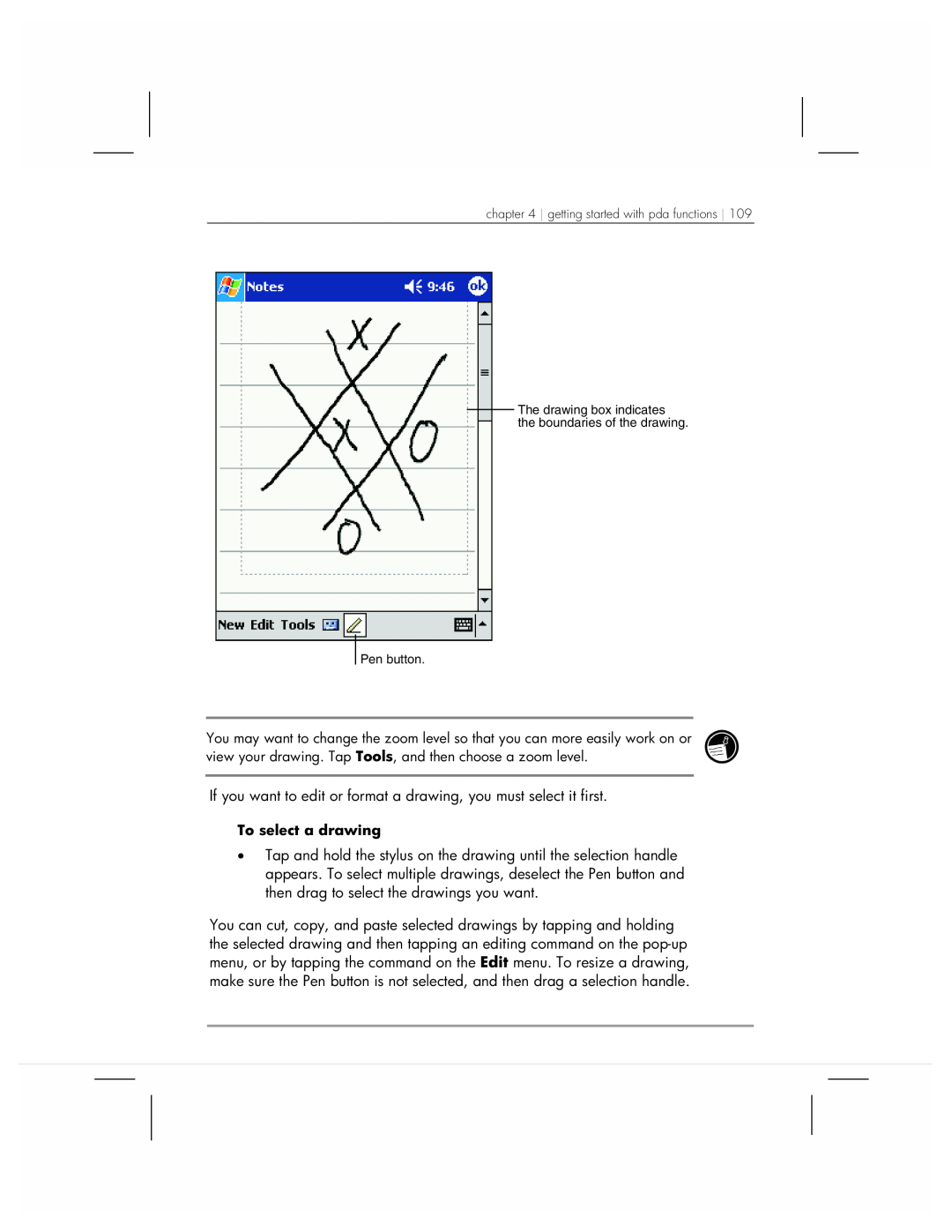 HP 920 manual If you want to edit or format a drawing, you must select it first 