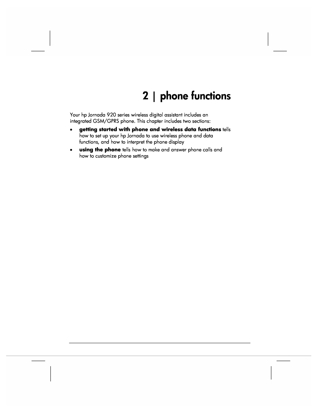 HP 920 manual phone functions 