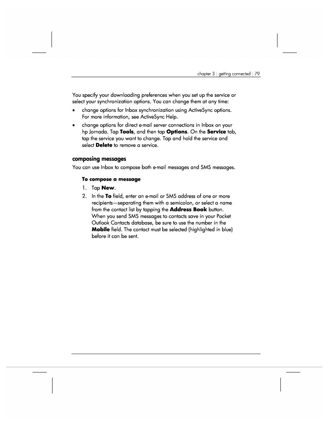 HP 920 manual composing messages 