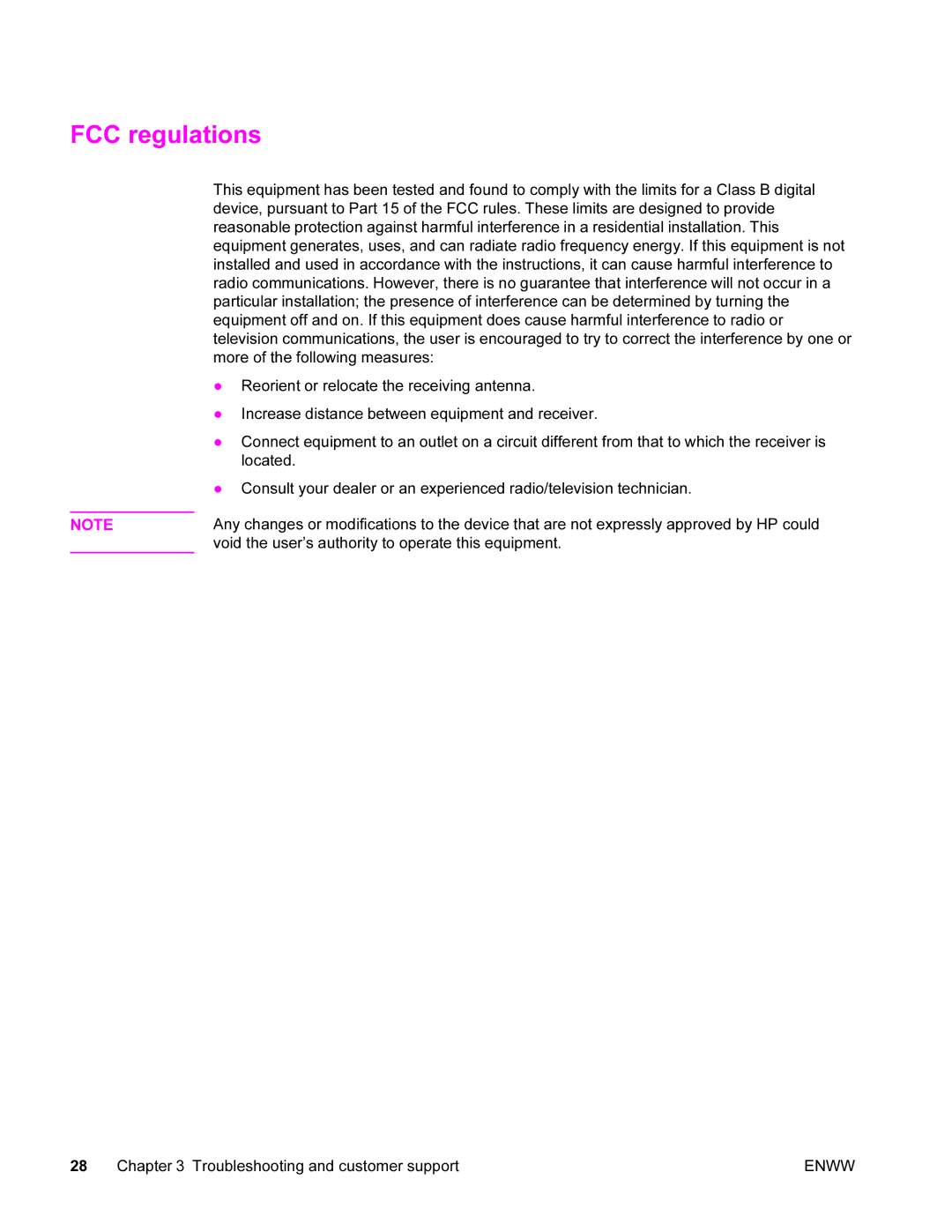 HP 9200c manual FCC regulations 