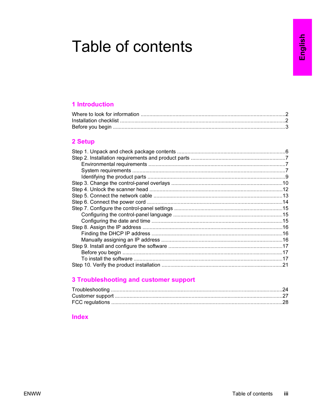 HP 9200c manual Table of contents 