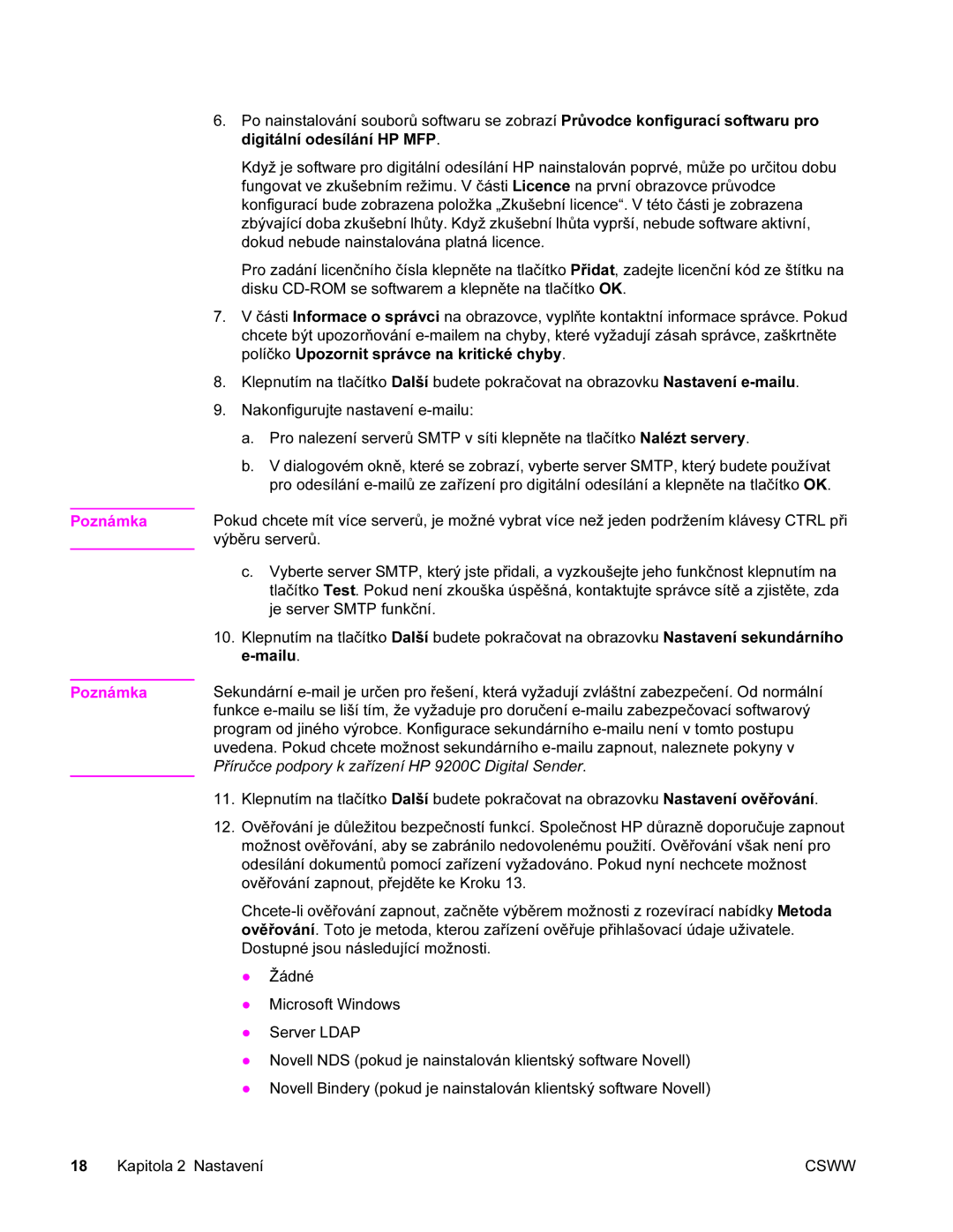 HP 9200c manual Csww 