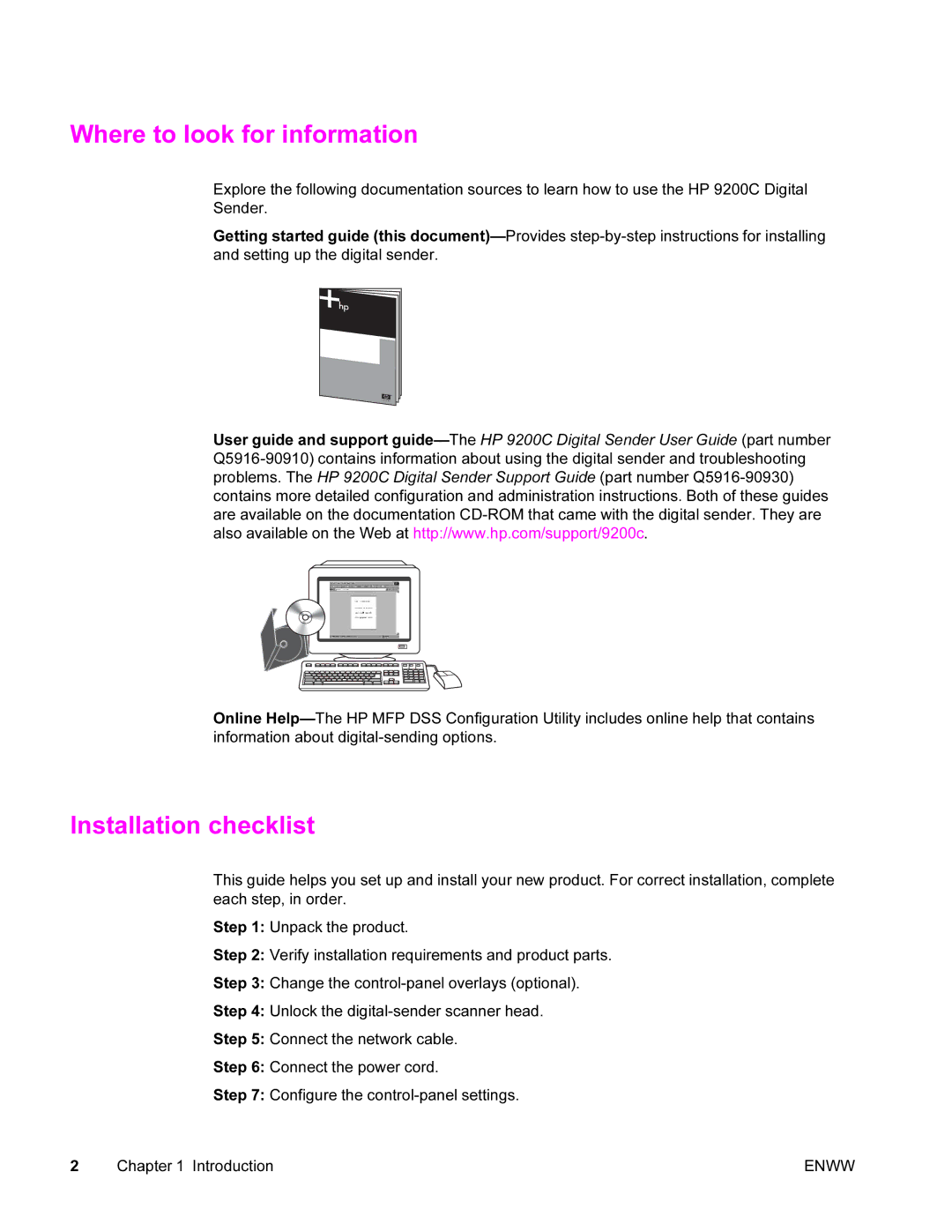 HP 9200c manual Where to look for information, Installation checklist 