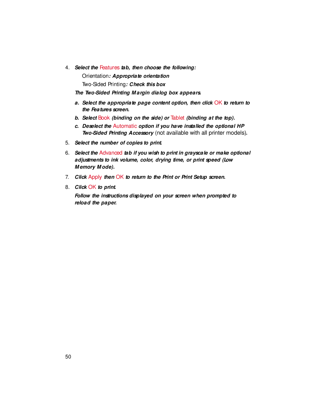 HP 948c, 920c, 940c manual Two-Sided Printing Check this box 