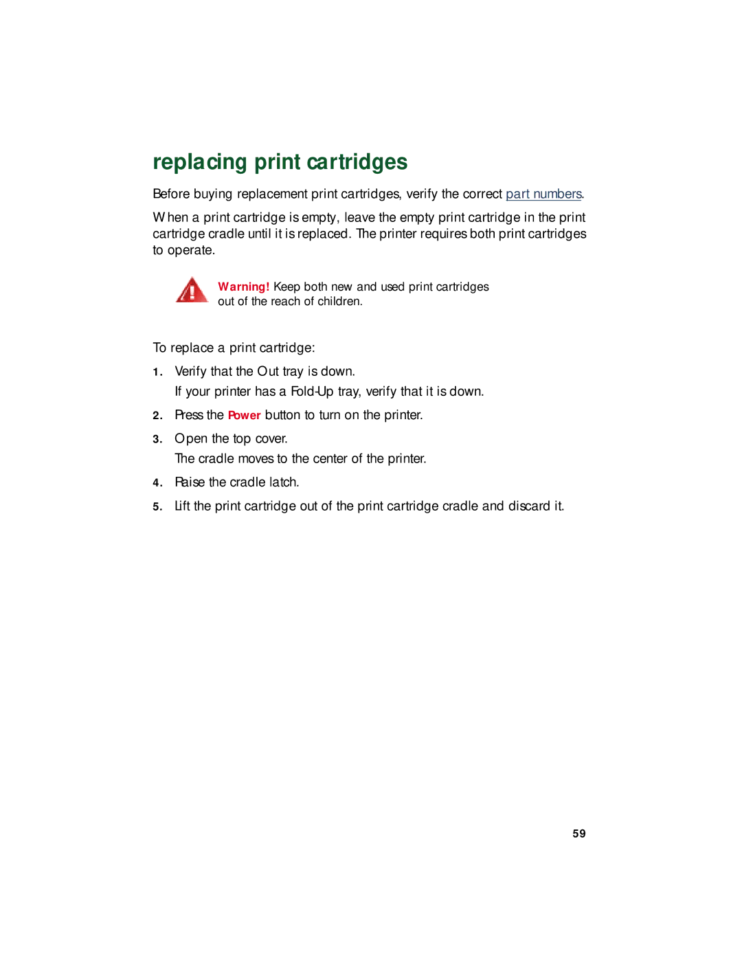 HP 948c, 920c, 940c manual Replacing print cartridges 