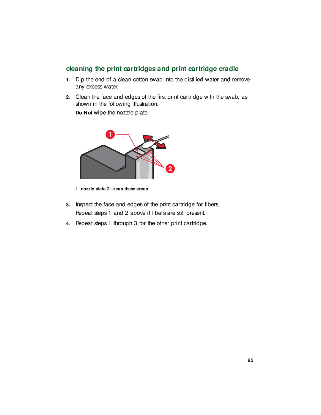 HP 948c, 920c, 940c manual Cleaning the print cartridges and print cartridge cradle 