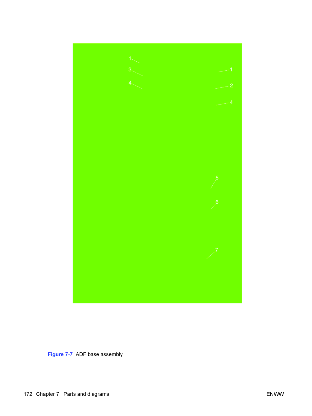 HP 9250C manual 7ADF base assembly Parts and diagrams 